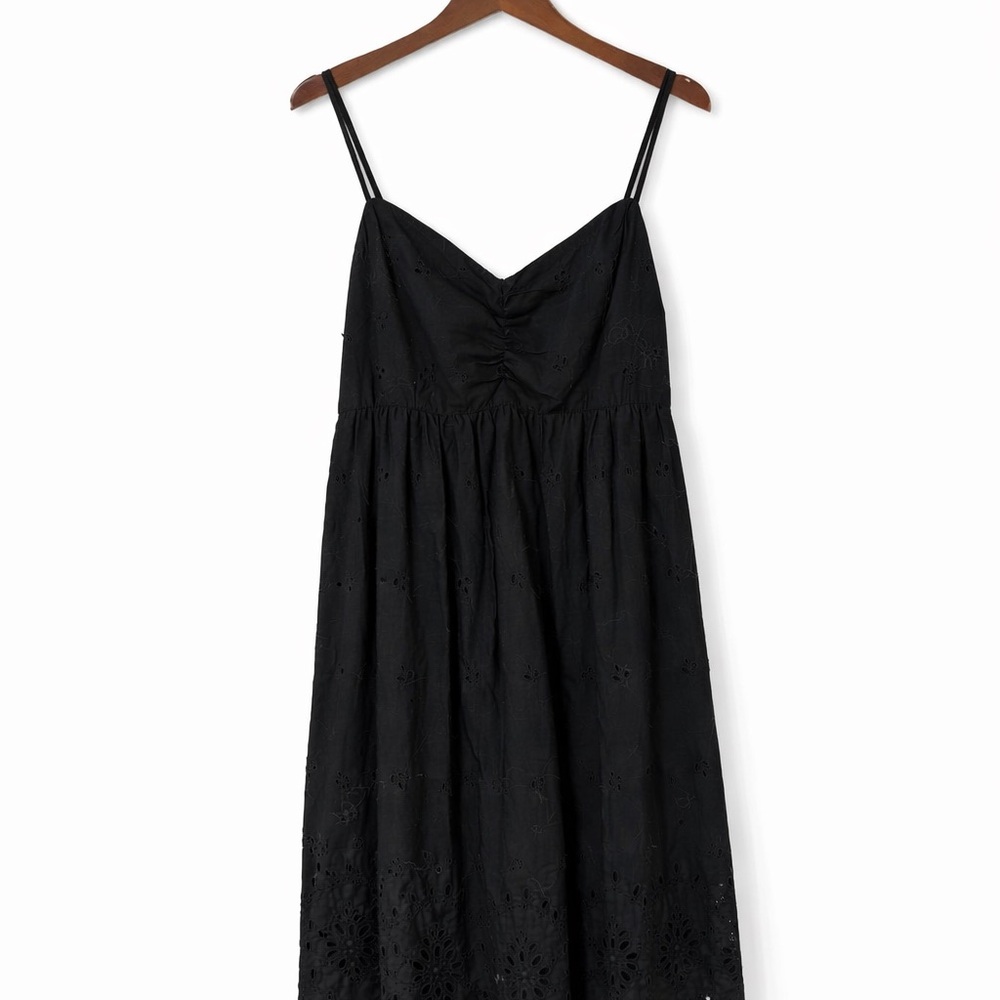 Abercrombie & Fitch Black Eyelet Mini Dress with Spaghetti Straps